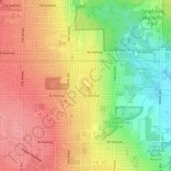 Serpentine Heights Park topographic map, elevation, terrain