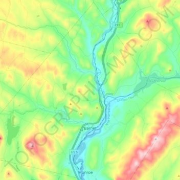 Barnet topographic map, elevation, terrain