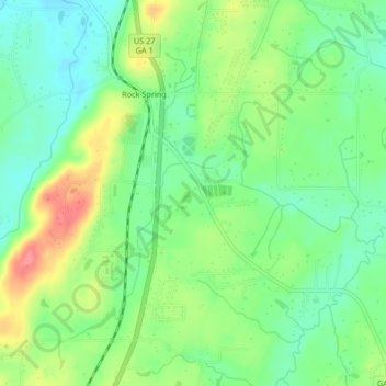 Rock Spring Topographic Map, Elevation, Terrain