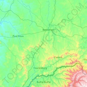 Dihlabeng Local Municipality topographic map, elevation, terrain
