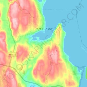 Port Ludlow topographic map, elevation, terrain