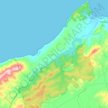 Sidi Mechreg topographic map, elevation, terrain