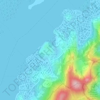 Grande Vitória topographic map, elevation, terrain