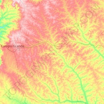 Ribas do Rio Pardo topographic map, elevation, terrain