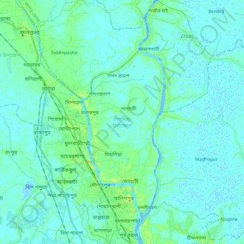 Dighalia topographic map, elevation, terrain