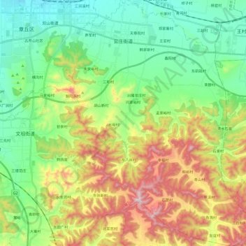 Guanzhuang topographic map, elevation, terrain