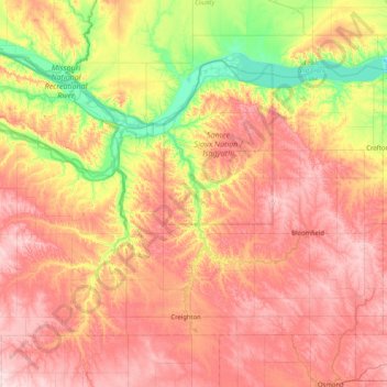Knox County topographic map, elevation, terrain