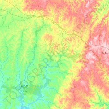 Candiota topographic map, elevation, terrain