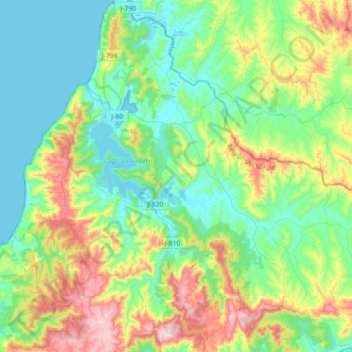 Vichuquén topographic map, elevation, terrain