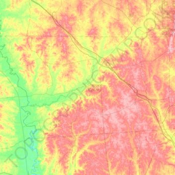 Simpson County topographic map, elevation, terrain