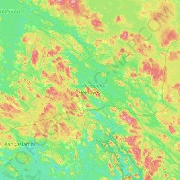 Heinävesi topographic map, elevation, terrain