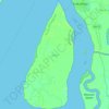 Sagar Island topographic map, elevation, terrain