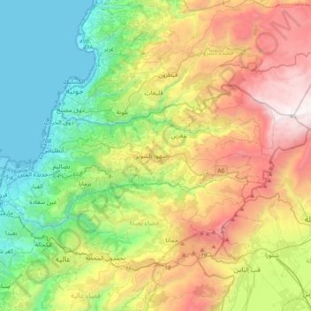 Matn District topographic map, elevation, terrain