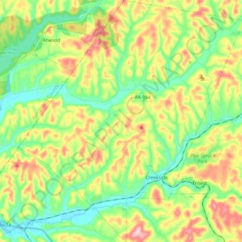 Washington Township topographic map, elevation, terrain