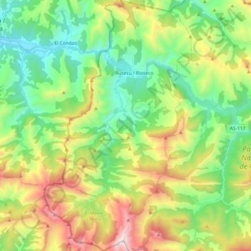 Sobrescobio topographic map, elevation, terrain