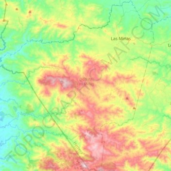 Distrito Las Minas topographic map, elevation, terrain