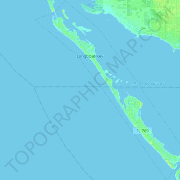 Longboat Key topographic map, elevation, terrain