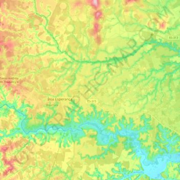 Boa Esperança topographic map, elevation, terrain