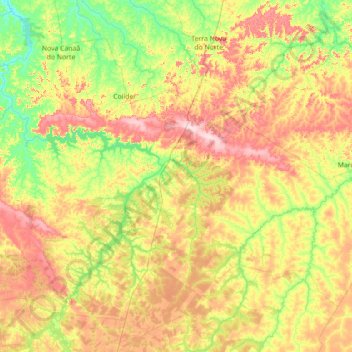 Itaúba topographic map, elevation, terrain