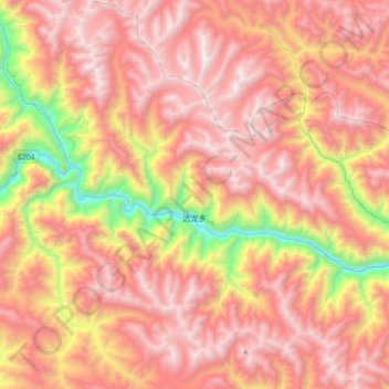 达龙乡 topographic map, elevation, terrain