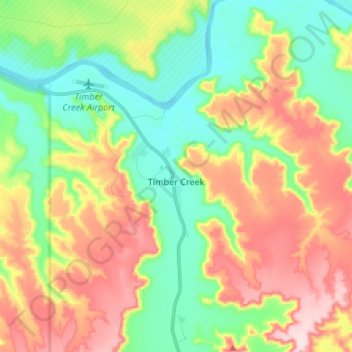 Timber Creek topographic map, elevation, terrain