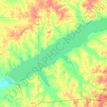 Sardis Lake topographic map, elevation, terrain