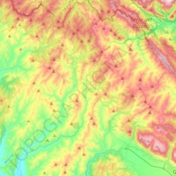 Pietralunga topographic map, elevation, terrain