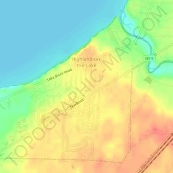 Highland-on-the-Lake topographic map, elevation, terrain
