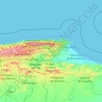 Región Capital topographic map, elevation, terrain