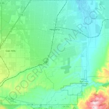 Hesperia topographic map, elevation, terrain