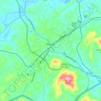 Marion topographic map, elevation, terrain