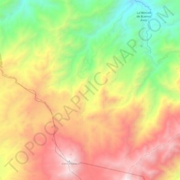 Río Salado topographic map, elevation, terrain