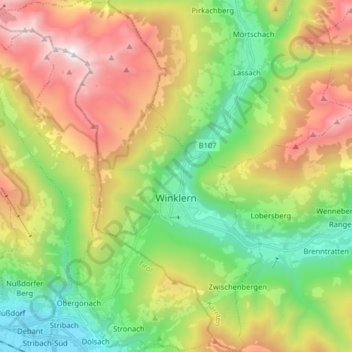 Winklern topographic map, elevation, terrain