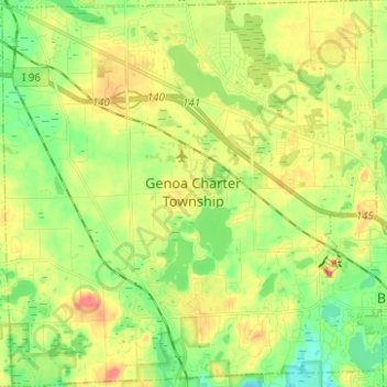 Genoa Charter Township topographic map, elevation, terrain