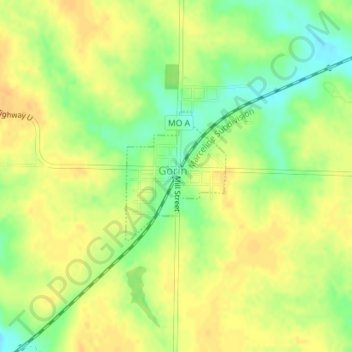South Gorin topographic map, elevation, terrain