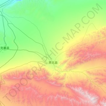 党城湾镇 topographic map, elevation, terrain
