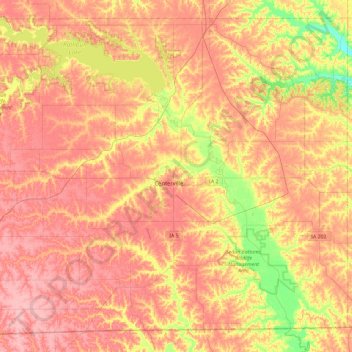Appanoose County topographic map, elevation, terrain
