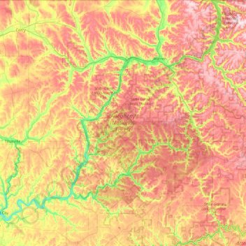 Allegheny National Forest topographic map, elevation, terrain