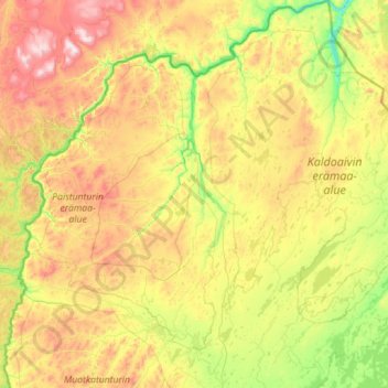 Utsjoki topographic map, elevation, terrain