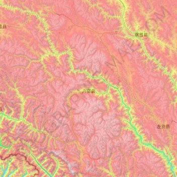 Pasho County topographic map, elevation, terrain