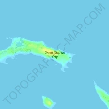 Great Stirrup Cay topographic map, elevation, terrain