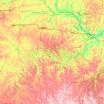 Osage River topographic map, elevation, terrain