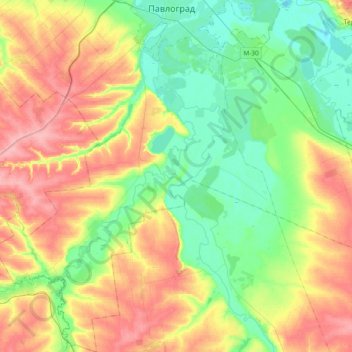 Троїцька сільська громада topographic map, elevation, terrain