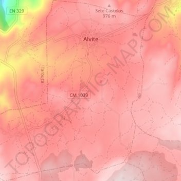 Alvite topographic map, elevation, terrain