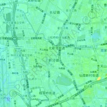 新泾镇 topographic map, elevation, terrain