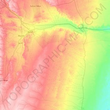 Al Kharj topographic map, elevation, terrain