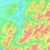 Gruyère District topographic map, elevation, terrain