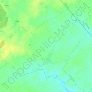 Tourailles topographic map, elevation, terrain