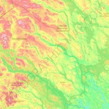 Sorsele kommun topographic map, elevation, terrain