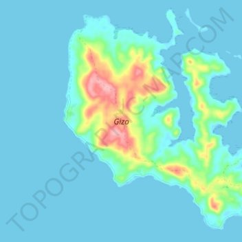 Gizo topographic map, elevation, terrain
